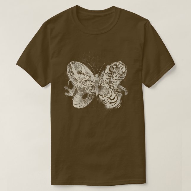 Dragon Tiger Tattoo Butterfly av Tobe Fonseca T Shirt (Design framsida)