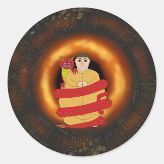 Dragon Tjock Boy Sticker Runt Klistermärke