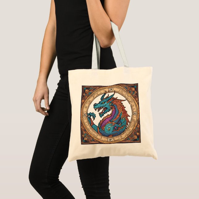 Dragon Tote Bag Tygkasse (Framsida (produkt))