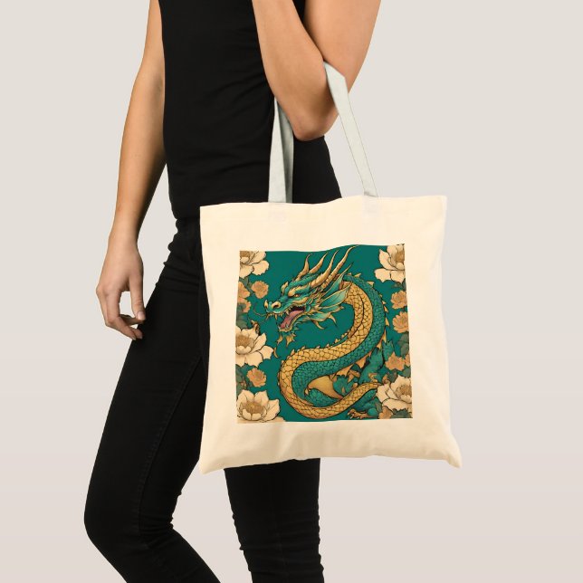 Dragon Tote Bag Tygkasse (Framsida (produkt))