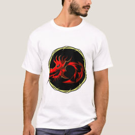 dragon tribal rouge chinois logo 2 t shirt