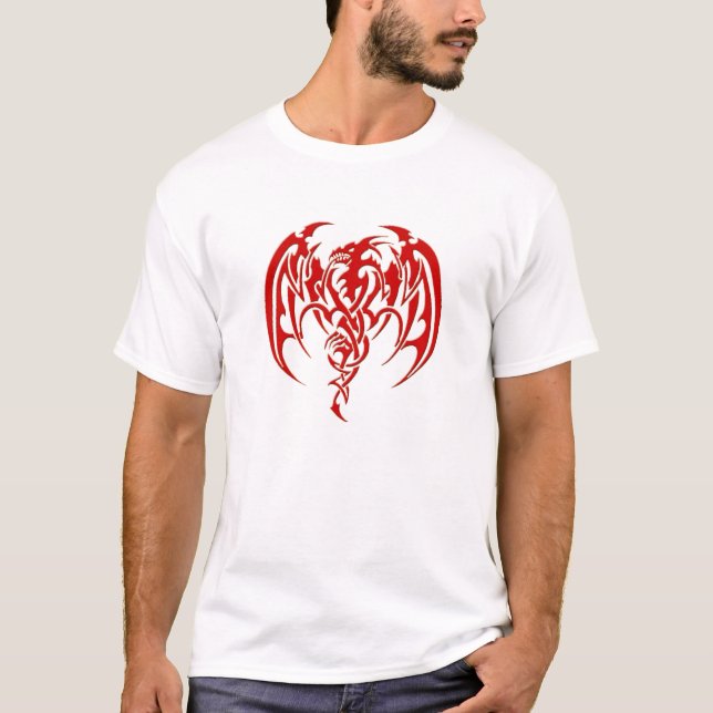 Dragon tribal rouge tee shirt (Framsida)