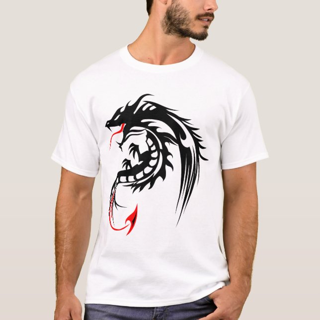 dragon_tribal_tatouage_forme_2004_oooooooooooo_y t shirt (Framsida)