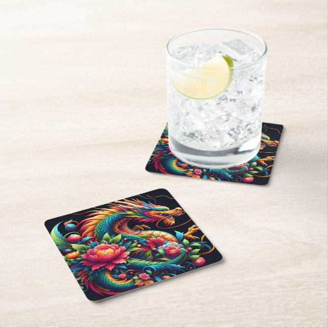 Dragon Underlägg Papper Kvadrat (Insitu)