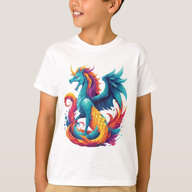 Dragon-Unicorn Hybrid - Mythical Creature T Shirt (Framsida)