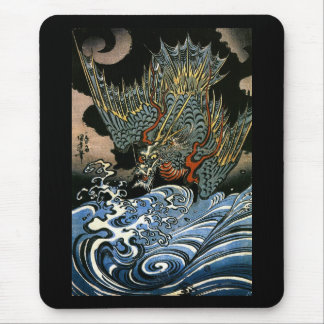 Dragon & Vatten Spirit Kuniyoshi Japansk fin konst Musmatta