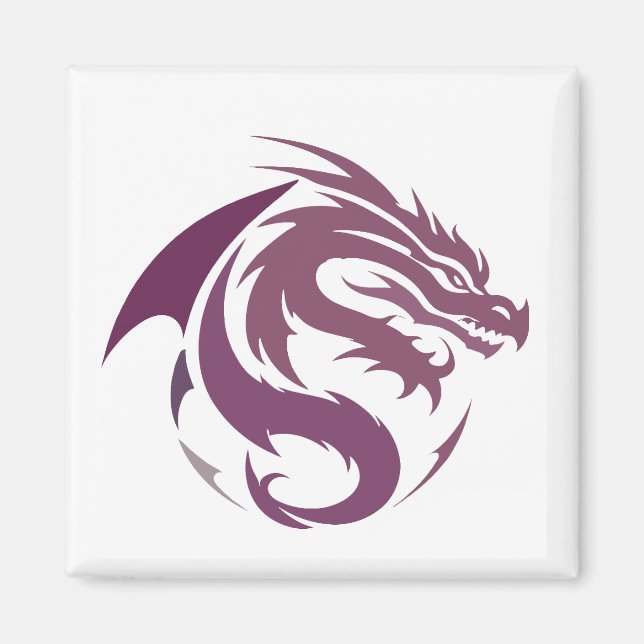 Dragon Vector Art Animal Modern Urban City Graphic Magnet (Framsidan)