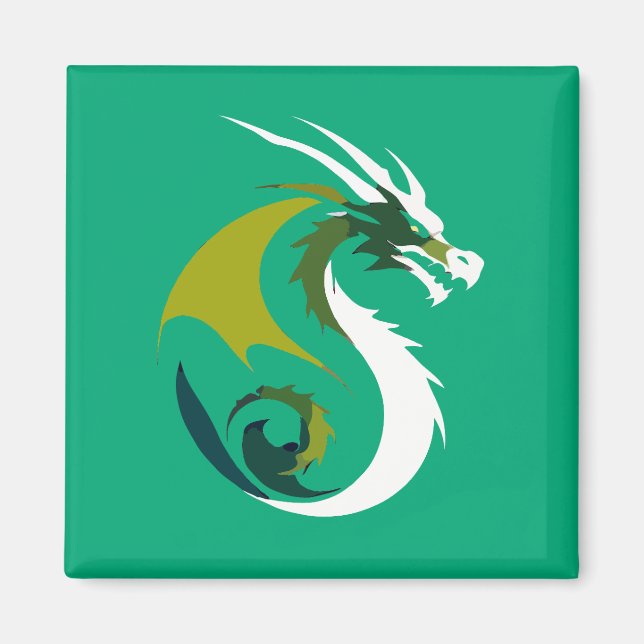 Dragon Vector Art Animal Modern Urban City Graphic Magnet (Framsidan)