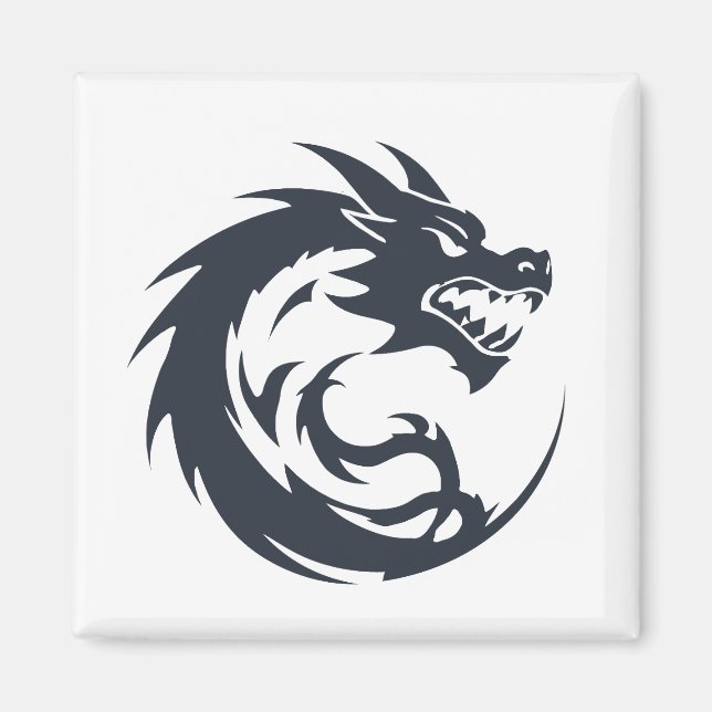 Dragon Vector Art Animal Modern Urban City Graphic Magnet (Framsidan)