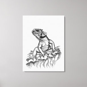 Dragon vid Sten Canvastryck