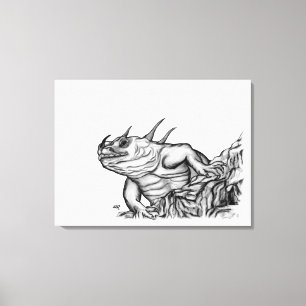 Dragon vid Sten Canvastryck