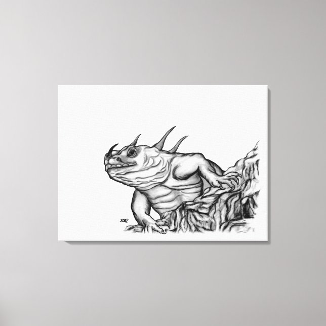 Dragon vid Sten Canvastryck (Framsida)
