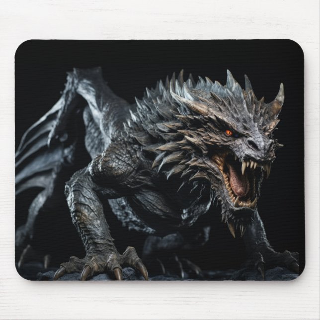 Dragon Vild Beast Porträtt Fierce Power Musmatta (Framsidan)