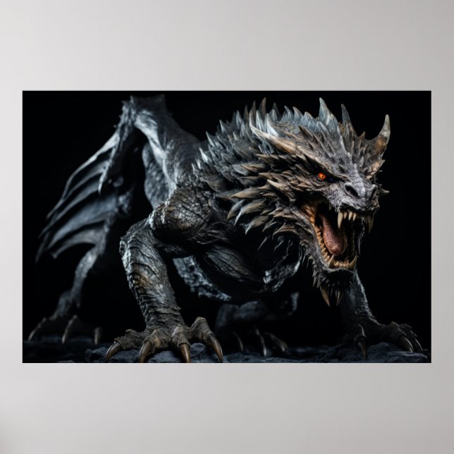 Dragon Vild Beast Porträtt Fierce Power Poster (Framsidan)