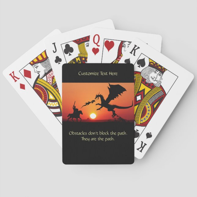 Dragon vs Knight inspirational Motivational Casinokort (Baksidan)