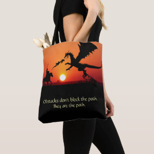 Dragon vs Knight inspirational Motivational Tygkasse