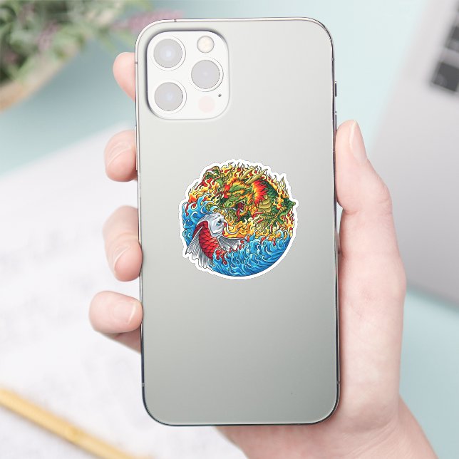 Dragon vs. Koi Klistermärken (Telefon)