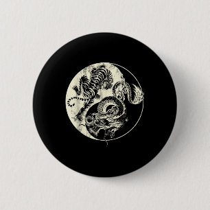 Dragon Vs Tiger Tattoo! Yin och Yang Beast Fight Knapp