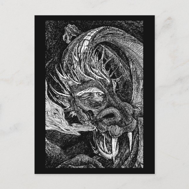 Dragon vycard gräns vykort (Framsida)