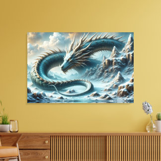 Dragon wakes up in an icy world canvastryck