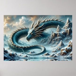 Dragon wakes up in an icy world poster