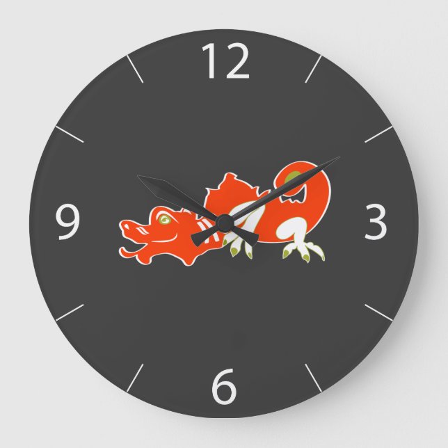 Dragon Wall Clock Stor Klocka (Framsida)