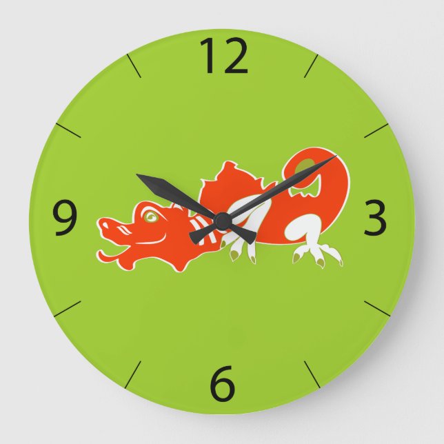 Dragon Wall Clock Stor Klocka (Framsida)