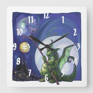 Dragon Watch Art Fyrkantig Klocka
