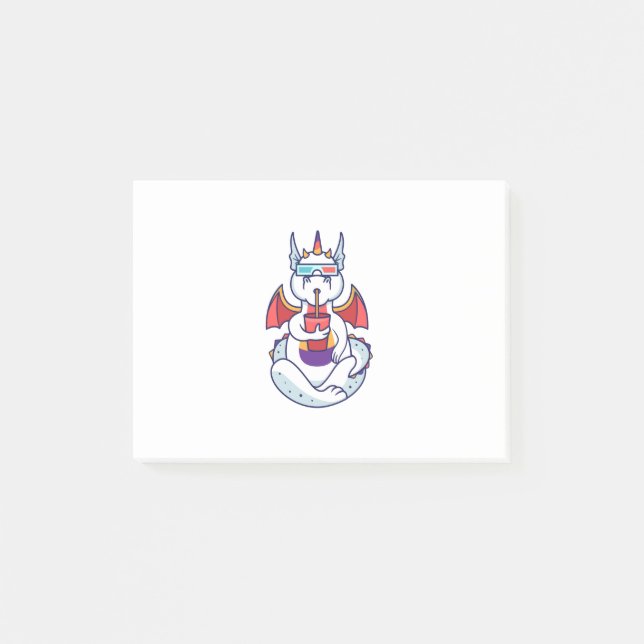 Dragon White Yoga Post-it Block (Framsida)