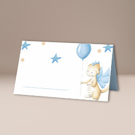 Dragon with Balloon and Stars Baby Shower Placeringskort
