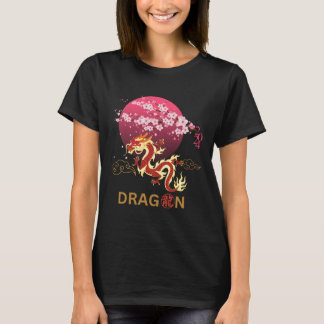 Dragon with Cherry Blommar T Shirt