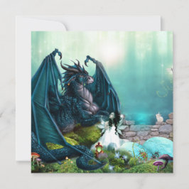 Dragon With Fairy Girl Kort