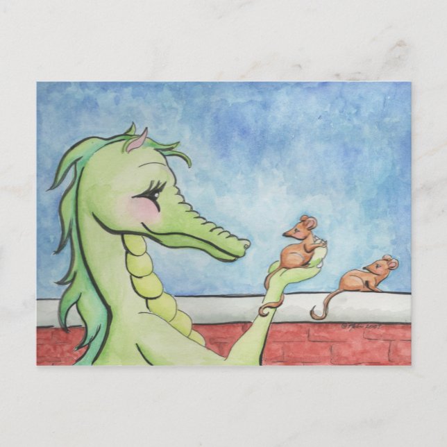 Dragon with Mice Vykort (Framsida)