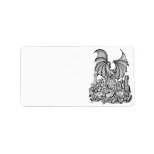 Dragon with Zombie Adressetikett