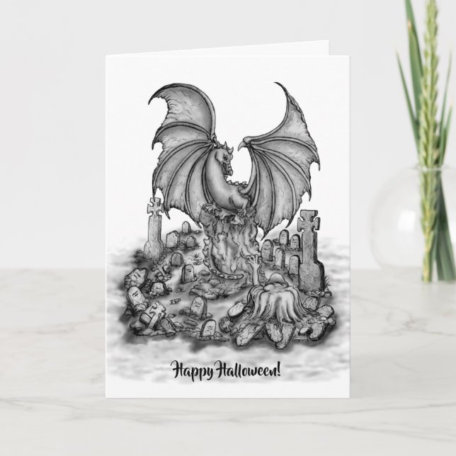 Dragon with Zombie Anteckningskort (Framsida)