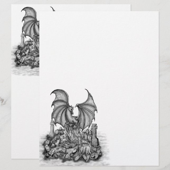 Dragon with Zombie Brevhuvud (Fram/baksida)
