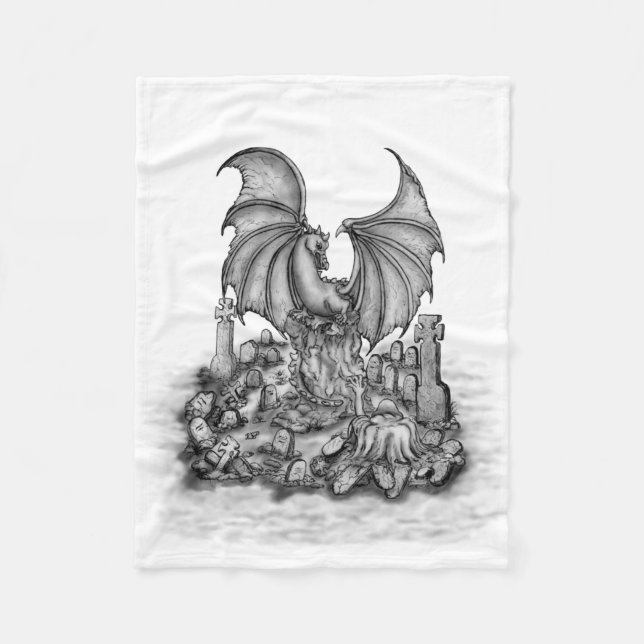 Dragon with Zombie Fleecefilt (Framsidan)