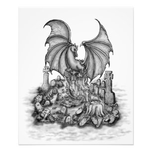Dragon with Zombie Fototryck