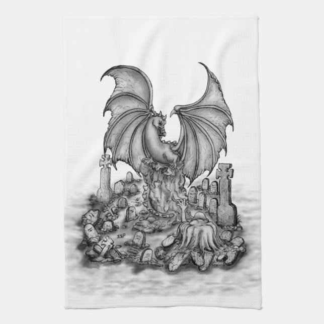 Dragon with Zombie Kökshandduk (Vertikal)