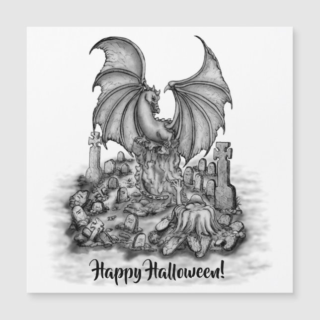 Dragon with Zombie Magnetic Card (Framsida)