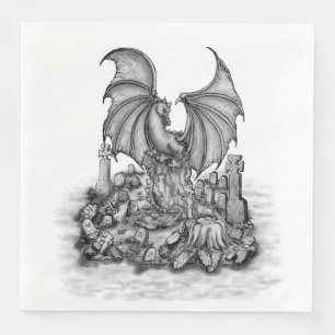 Dragon with Zombie Pappersservett