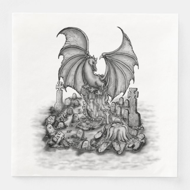 Dragon with Zombie Pappersservett (Framsida)