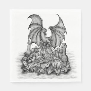 Dragon with Zombie Pappersservett