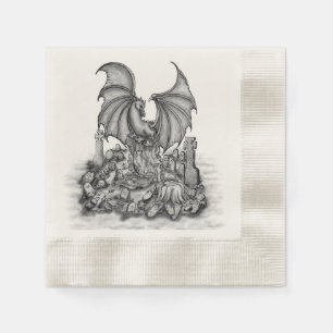 Dragon with Zombie Pappersservett
