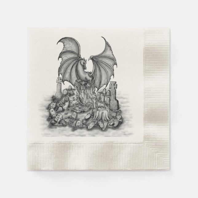 Dragon with Zombie Pappersservett (Framsidan)