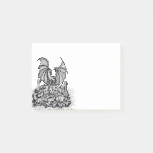 Dragon with Zombie Post-it Block (Framsida)