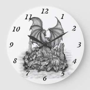 Dragon with Zombie Stor Klocka