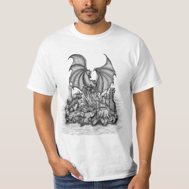 Dragon with Zombie T Shirt (Framsida)