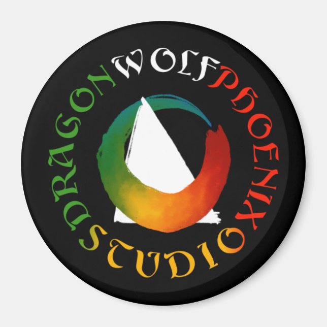 Dragon Wolf Phoenix Studio Magnet (Framsidan)