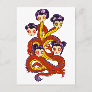 Dragon Women Postcard Vykort